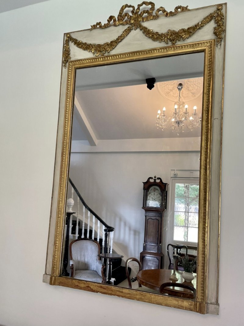 Large Antique Victorian Quality Giltwood and White Painted Overmantle Mirror - Image 5